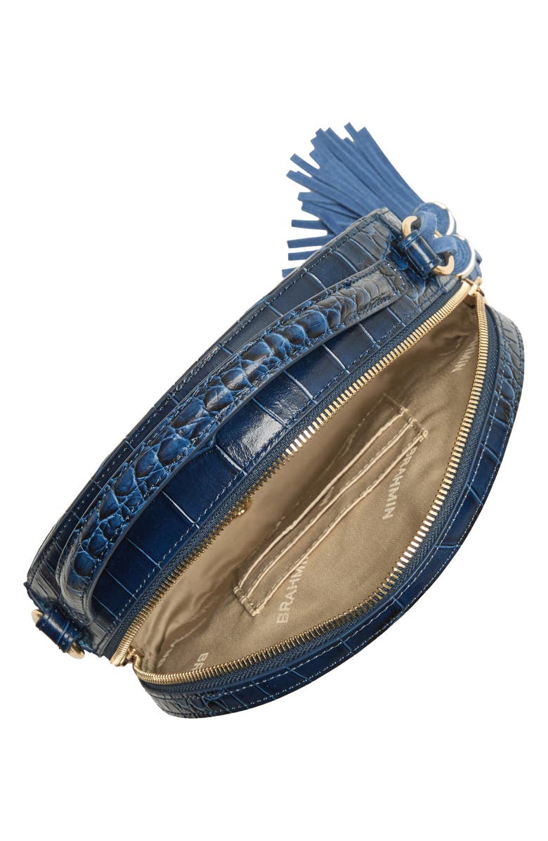 Brahmin Lane Croc Embossed Crossbody Bag, Alternate, color, Aura Blue