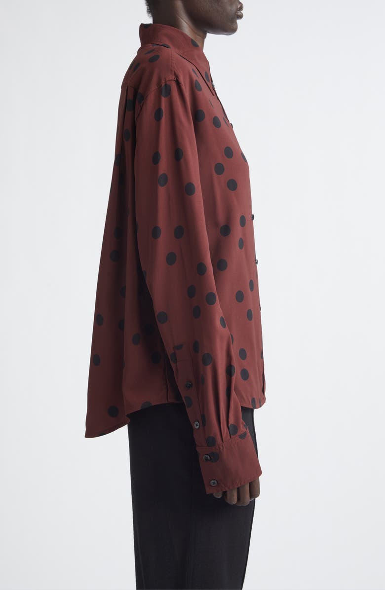 Proenza Schouler Paz Dot Print Button-Up Shirt, Alternate, color, Espresso Multi
