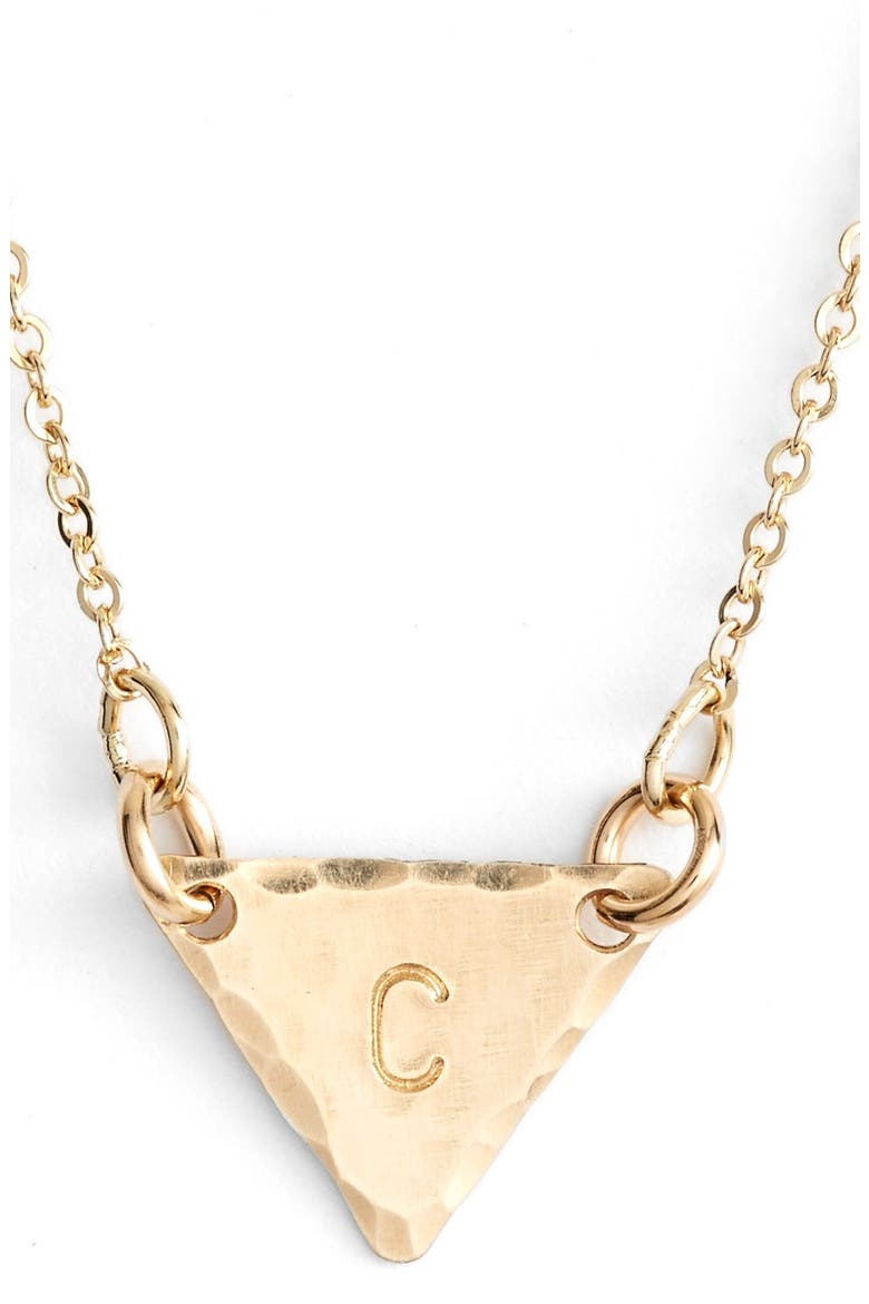 14k-Gold Fill Initial Triangle Necklace, Main, color, 14K GOLD FILL C