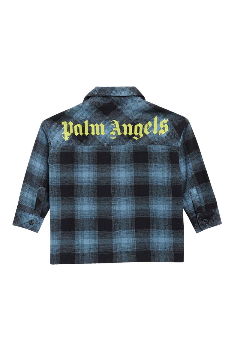 Kids' Palms Check Flannel Shirt, Alternate, color, DUSTY BLUE/ YELLOW