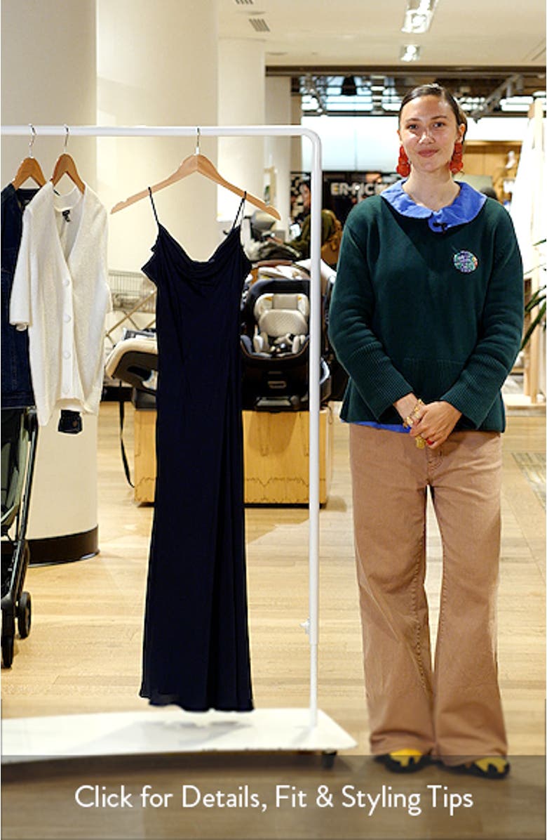 Oona Strappy Satin Midi Dress, sales video thumbnail