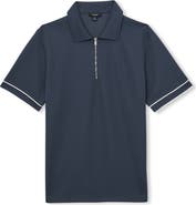Reiss Zain Tipped Quarter Zip Polo