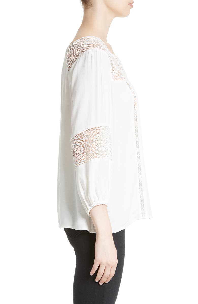 Joie Bellange Lace Trim Blouse, Alternate, color, 