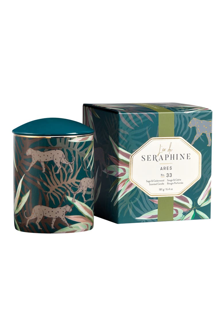 La Pietra Medium Ceramic Jar Candle, Main, color, SAGE / CEDARWOOD