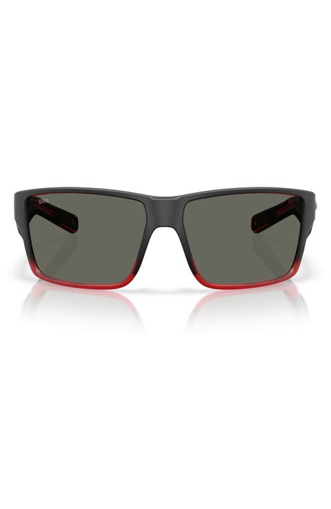 63mm Polarized Oversize Rectangular Sunglasses