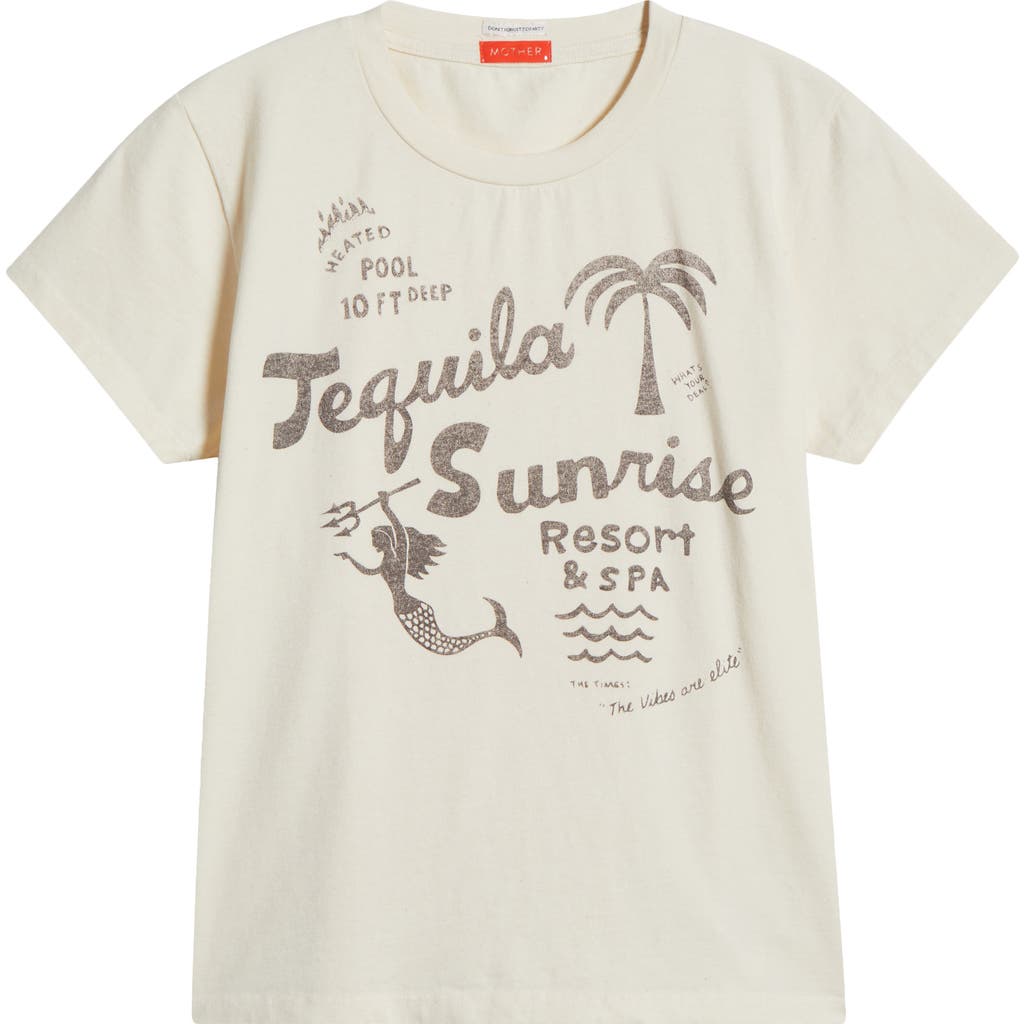 Mother The Boxy Goodie Goodie Stretch Cotton Graphic T-shirt In White