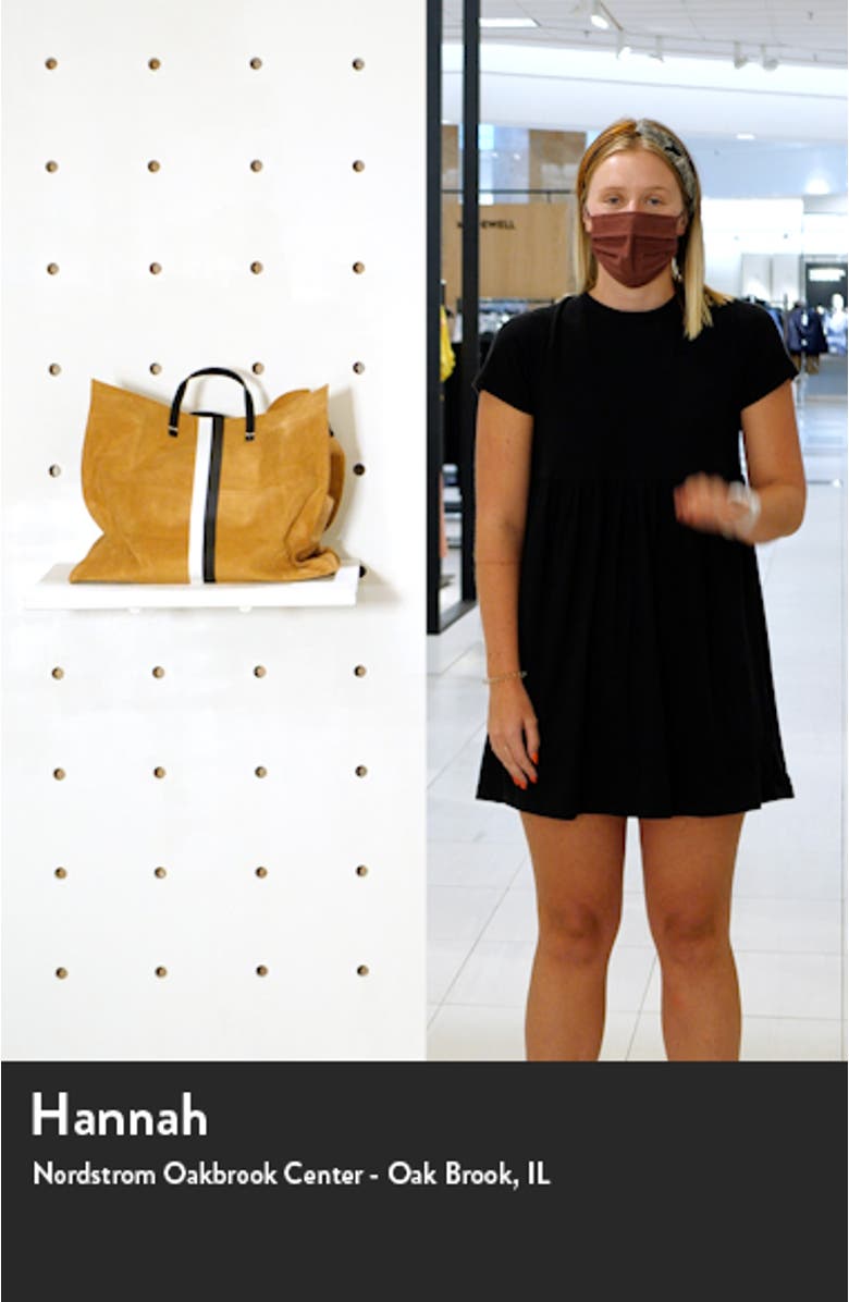 Simple Stripe Suede Tote, sales video thumbnail