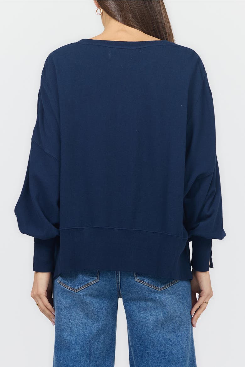 Trenton Oversized Terry Sweatershirt Sweater, Alternate, color, Black Iris