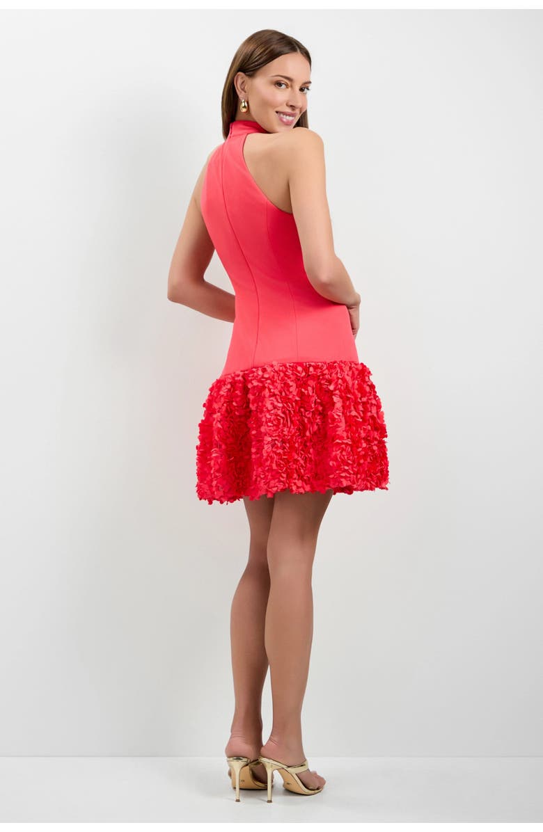 Trina Turk Tibaldi 3D Floral Mini Dress, Alternate, color, Corso Coral