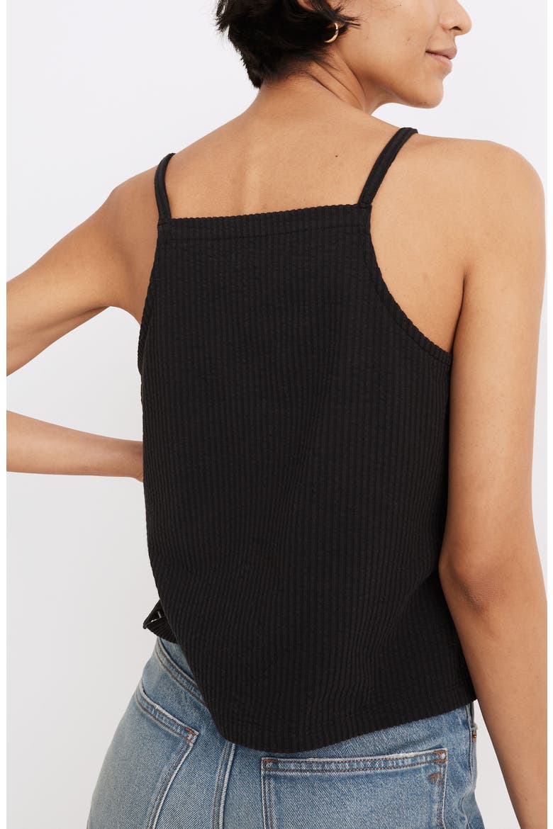 Seersucker Apron Tank, Alternate, color, TRUE BLACK