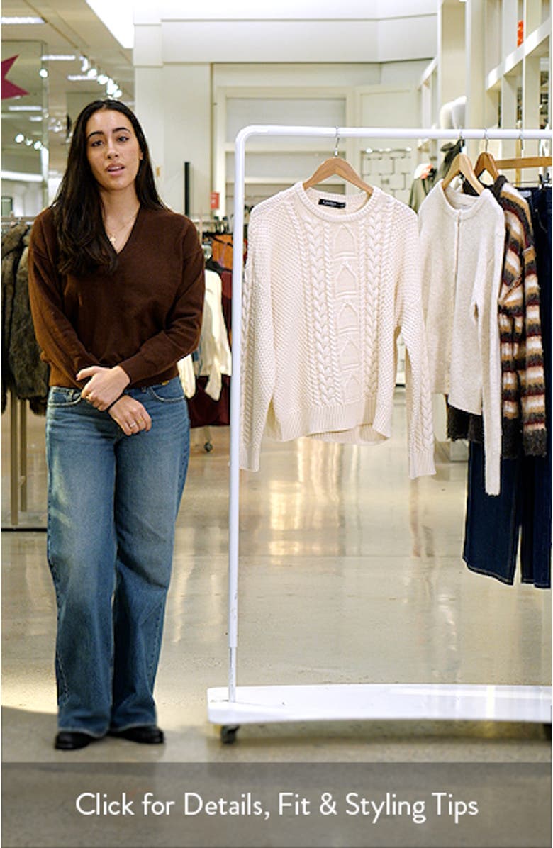 Cabled Cotton Crewneck Sweater, sales video thumbnail