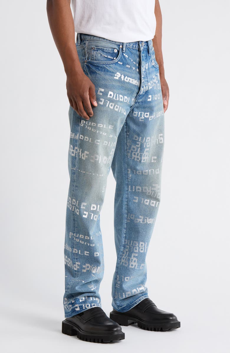 PURPLE BRAND Foiled Logo Jeans, Alternate, color, Light Indigo