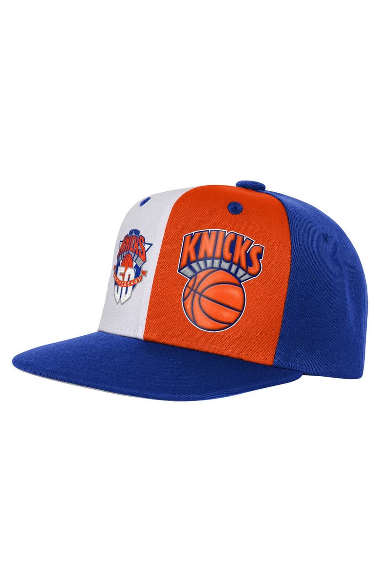 Mitchell & Ness Youth Mitchell & Ness Blue New York Knicks 50th Anniversary Duo Front Snapback Hat, Main, color, Blue