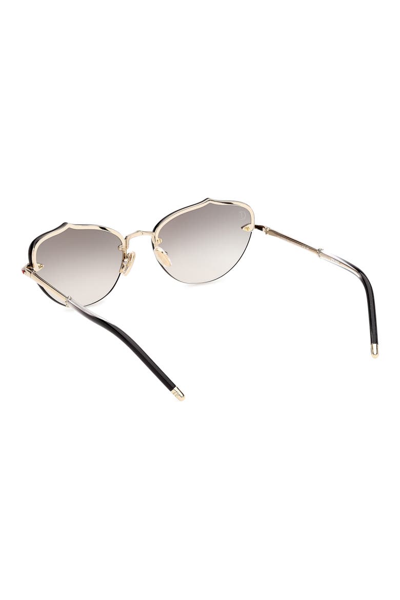 59mm Gradient Geometric Sunglasses, Alternate, color, GOLD / GRADIENT CRYSTAL SMOKE