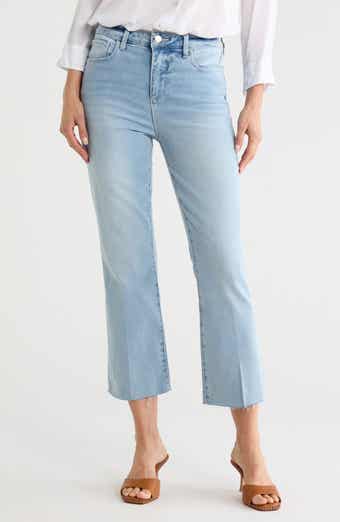 Kendra Raw Hem Flare Crop Jeans
