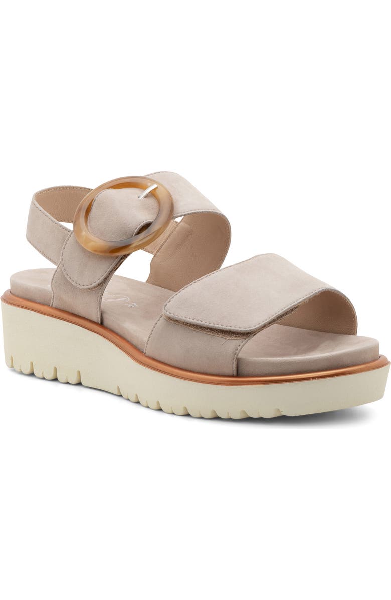 ara Bridgeport Slingback Platform Wedge Sandal, Main, color, Sand