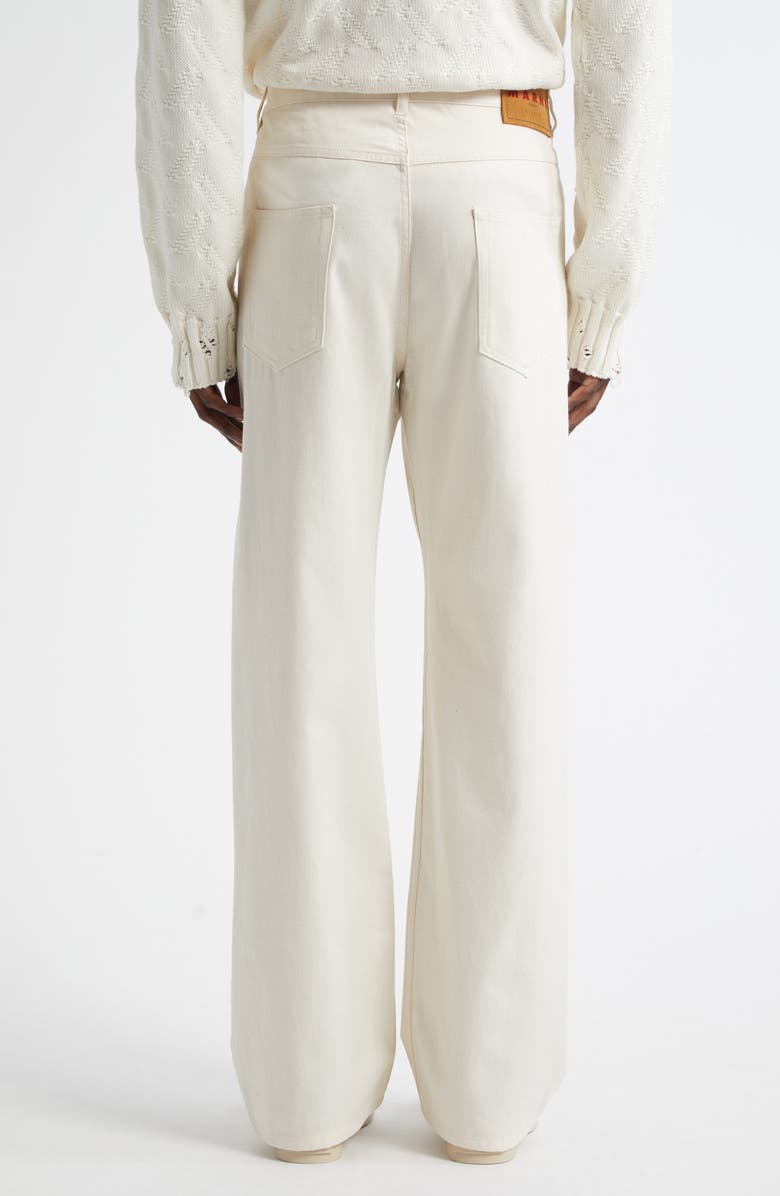 Marni Trunkaroo Plaque Wide Leg Jeans, Alternate, color, 00W08 Bone