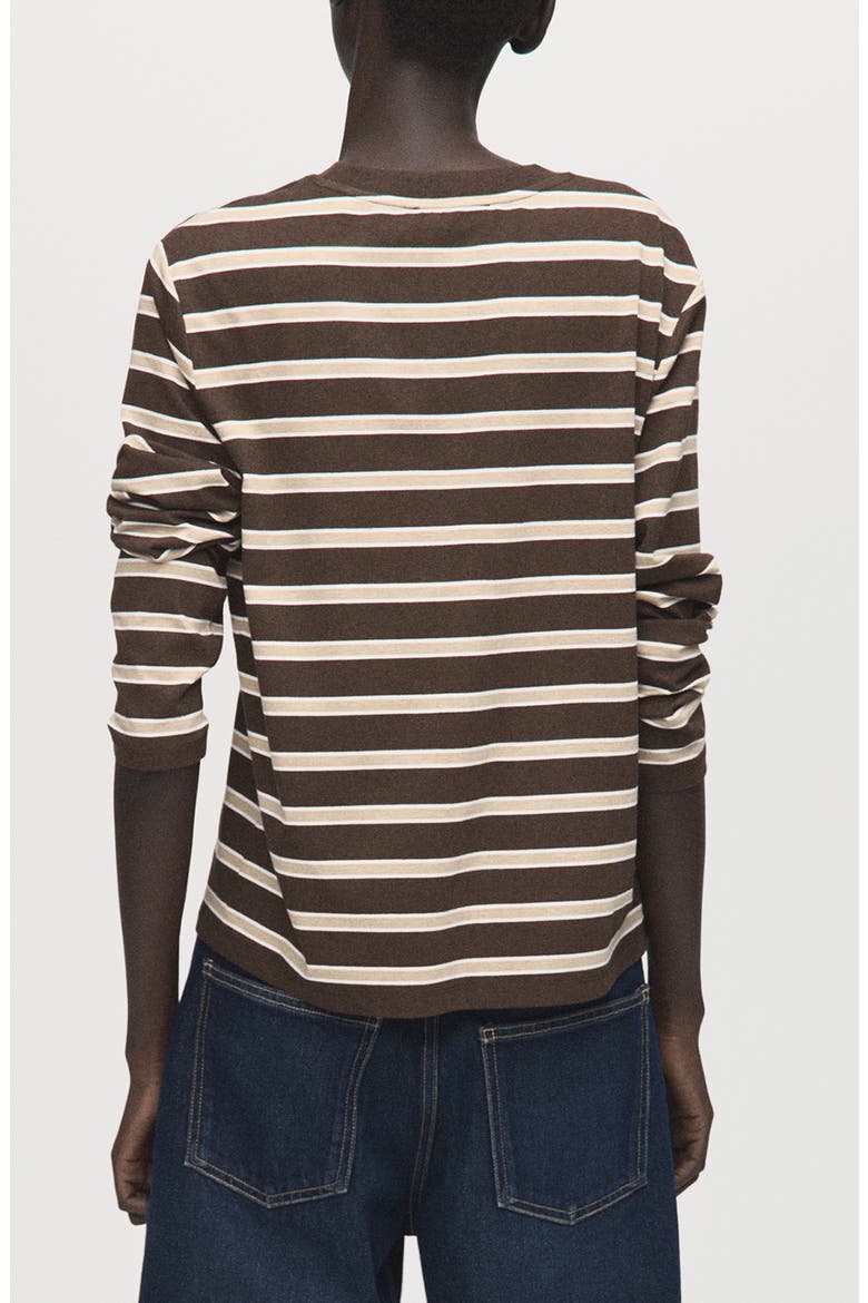 Stripe Long Sleeve T-Shirt, Alternate, color, BROWN