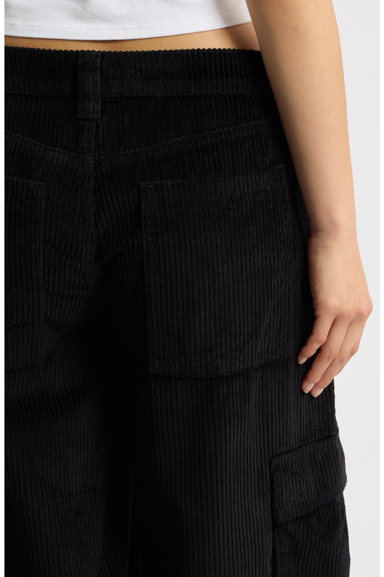 Low Rise Corduroy Wide Leg Cargo Pants, Alternate, color, MIDNIGHT GREY