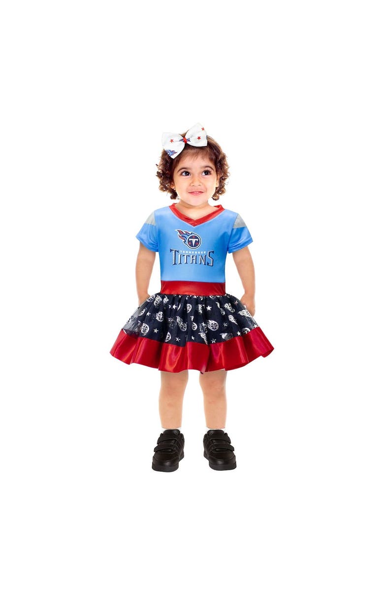 JERRY LEIGH Girls Toddler Navy Tennessee Titans Tutu Tailgate Game Day V-Neck Costume, Main, color, 