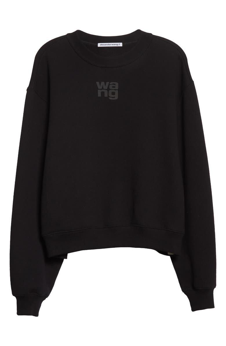 alexanderwang.t Women's Essential Cotton Blend Fleece Logo Sweateshirt, Alternate, color, 