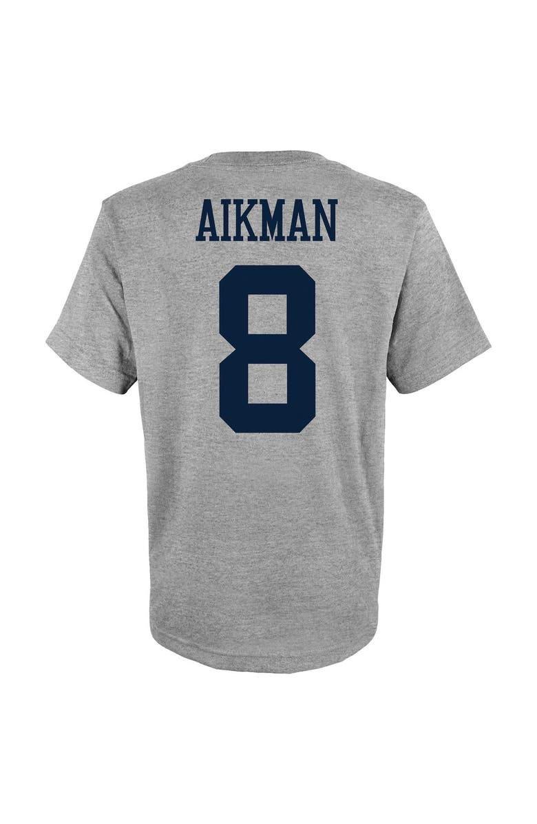 Mitchell & Ness Youth Mitchell & Ness Troy Aikman Heathered Gray Dallas Cowboys Retired Retro Player Name & Number T-Shirt, Alternate, color,
