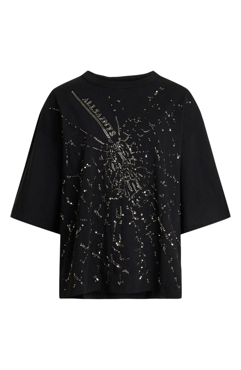 AllSaints Amelie Embellished Shatter Oversize Cotton T-Shirt, Alternate, color, 
