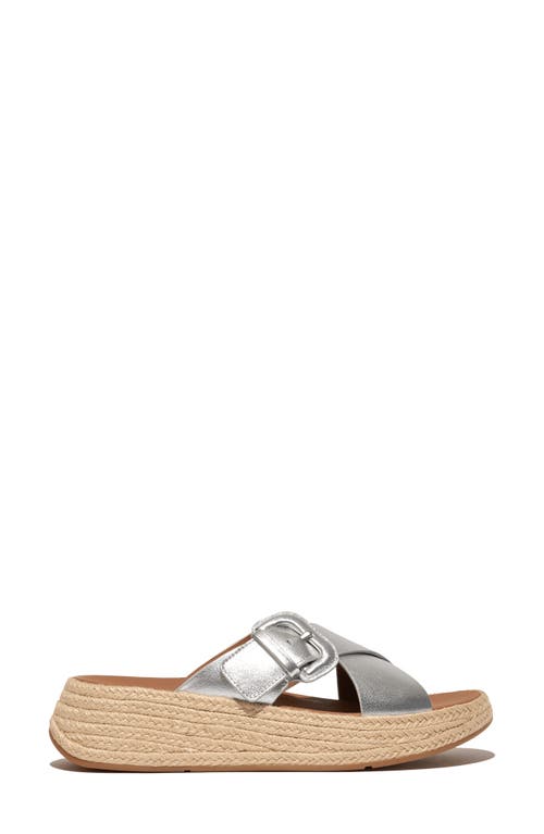 Fitflop F-mode Platform Slide Sandal In Silver