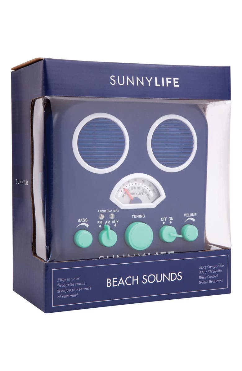 Sunnylife 'Beach Sounds' Portable Water Resistant Speaker & Radio, Main, color,