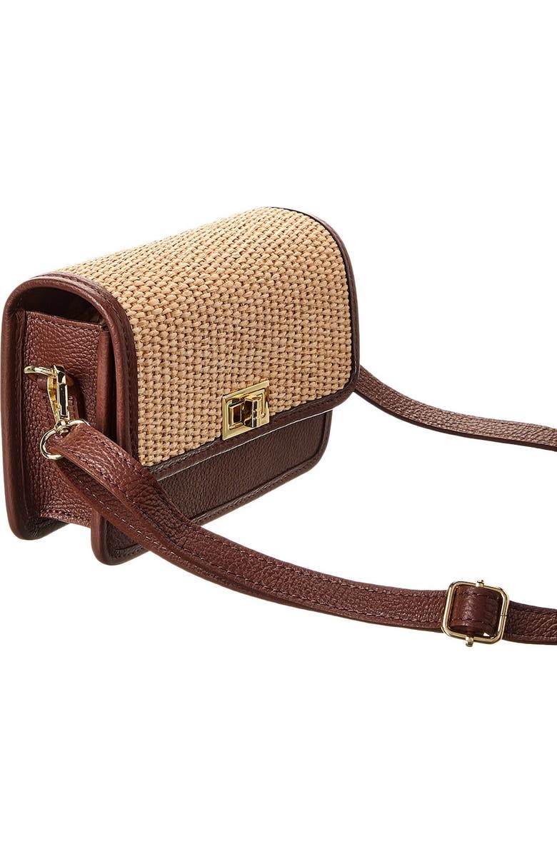 Persaman New York Woven Raffia Crossbody Strap, Alternate, color, Brown