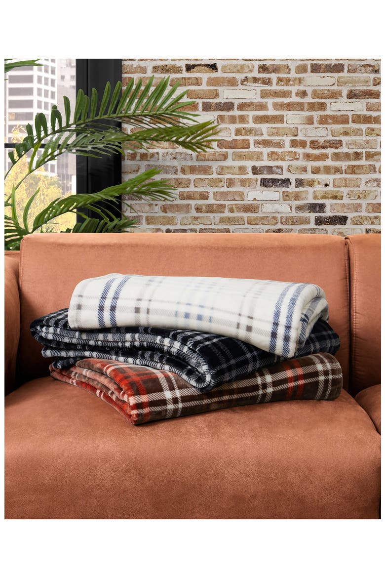Camper Plaid Throw Blanket - 50" x 70", Alternate, color, BLACK