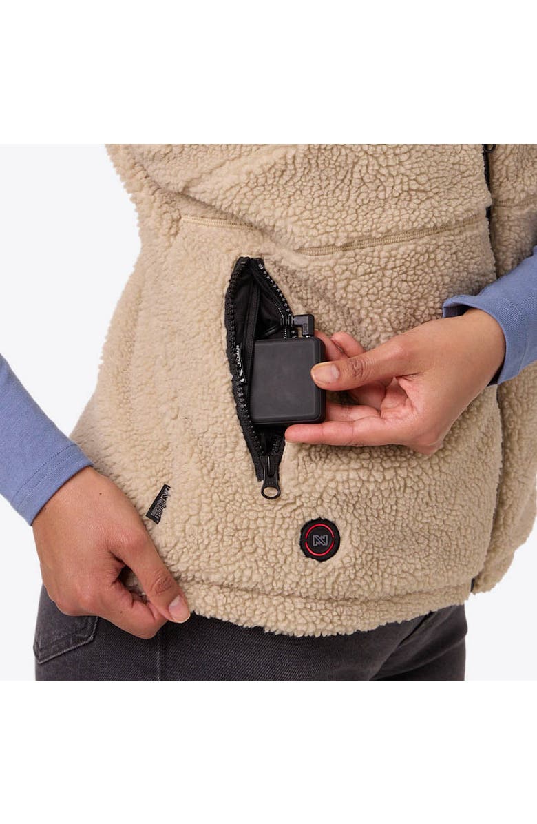 Mobile Warming Upland Heated High-Pile Fleece Vest, Alternate, color, Coffee