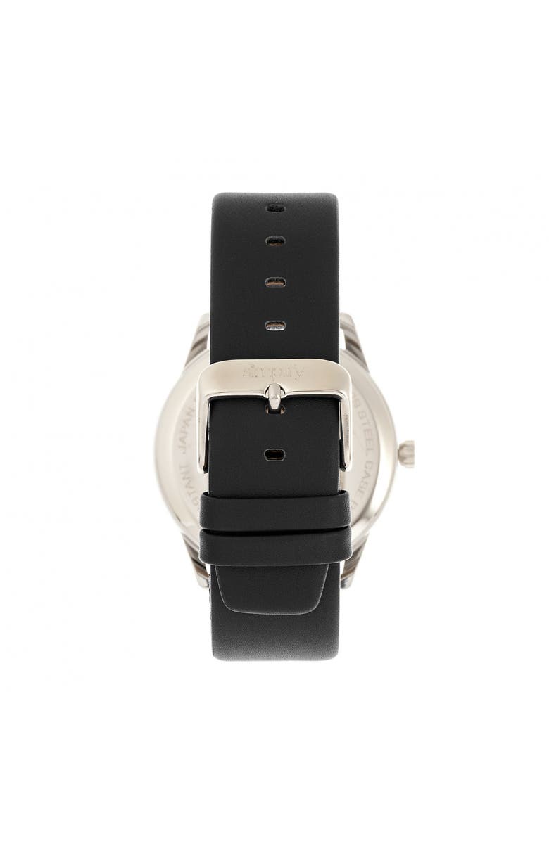 SIMPLIFY The 6300 Leather-Band Watch, Alternate, color, Black