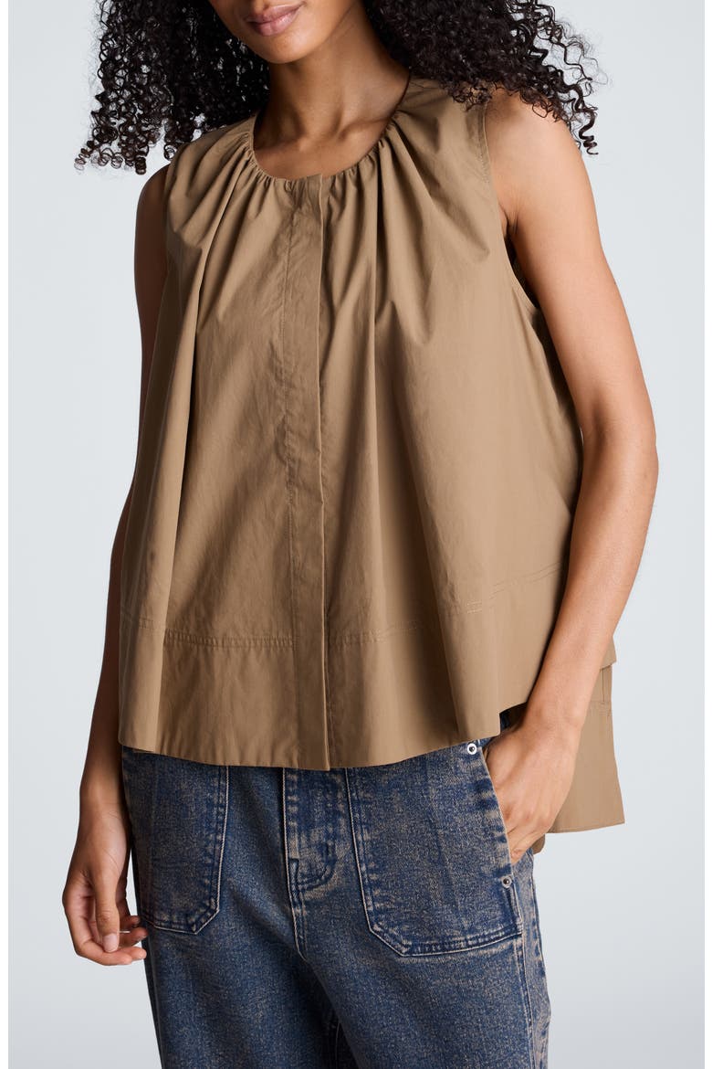 High Low Tent Shirt, Main, color, DARK PEANUT