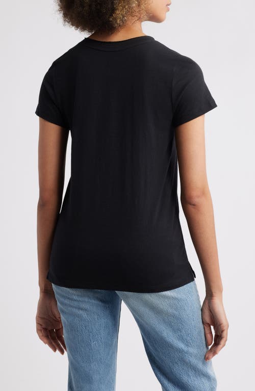 Caslonr Caslon(r) Cotton & Modal V-neck T-shirt In Black
