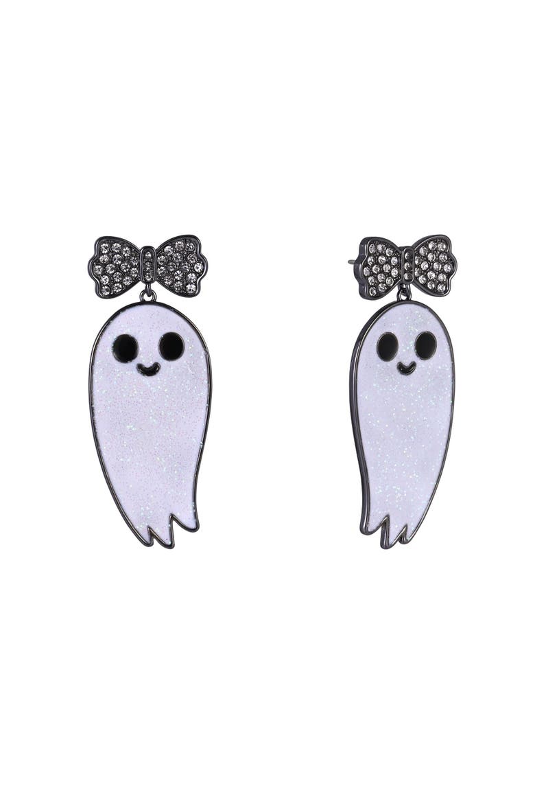 Halloween Cute Ghost Earrings, Main, color, White