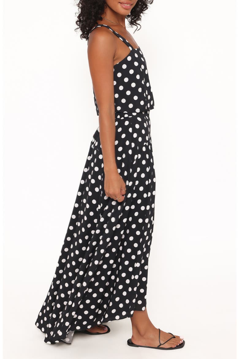 Lula Polka Dot Top & Maxi Skirt Set, Alternate, color, BLACK POLKA DOT