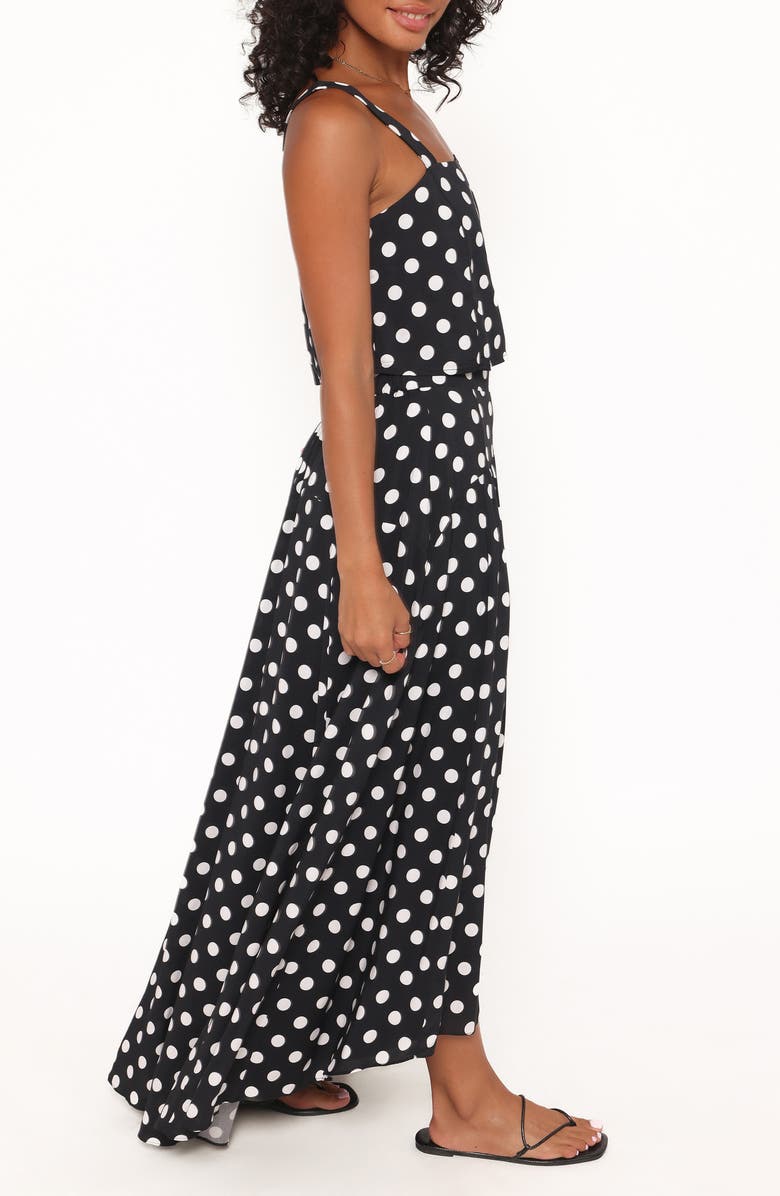 Petal & Pup Lula Polka Dot Top & Maxi Skirt Set, Alternate, color, Black Polka Dot