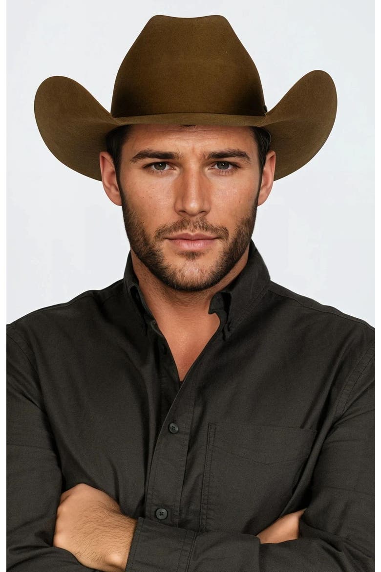 The Boss Premier Cowboy Hat, Alternate, color, Brown