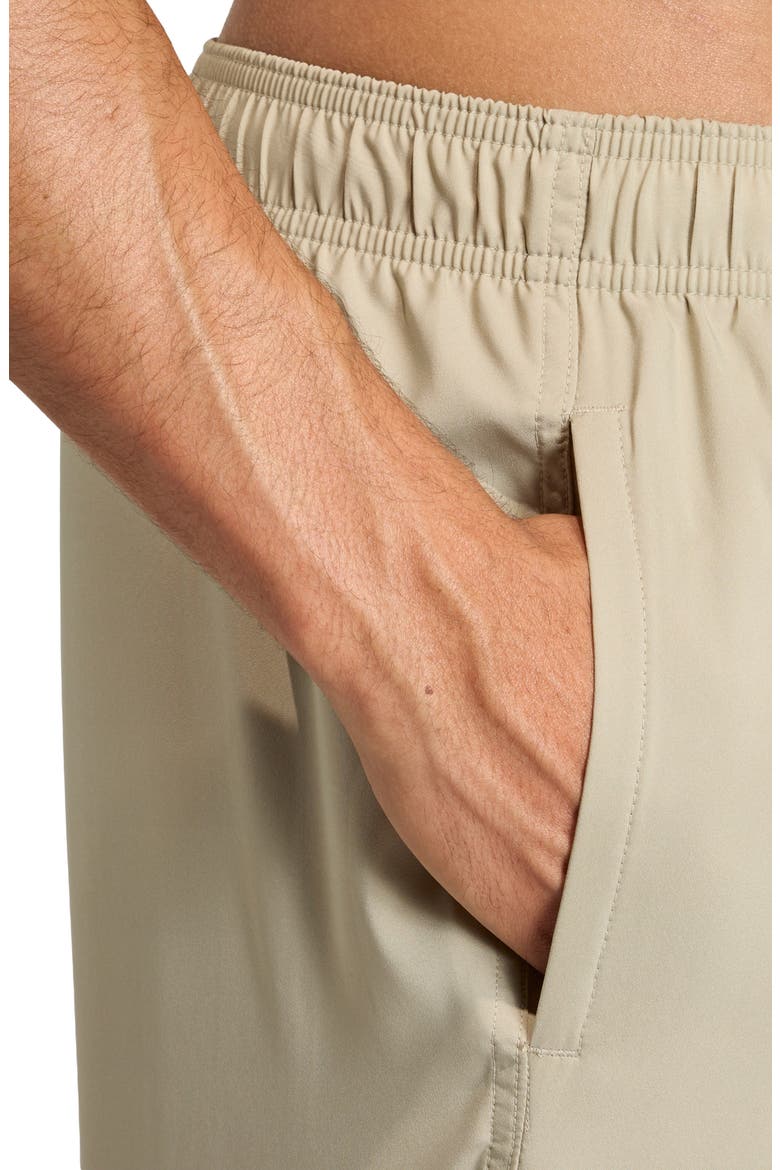 Essentials Swim Trunks, Alternate, color, WONDER CARGO/ WHITE