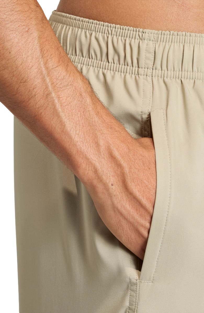 adidas Essentials Swim Trunks, Alternate, color, Wonder Cargo/ White