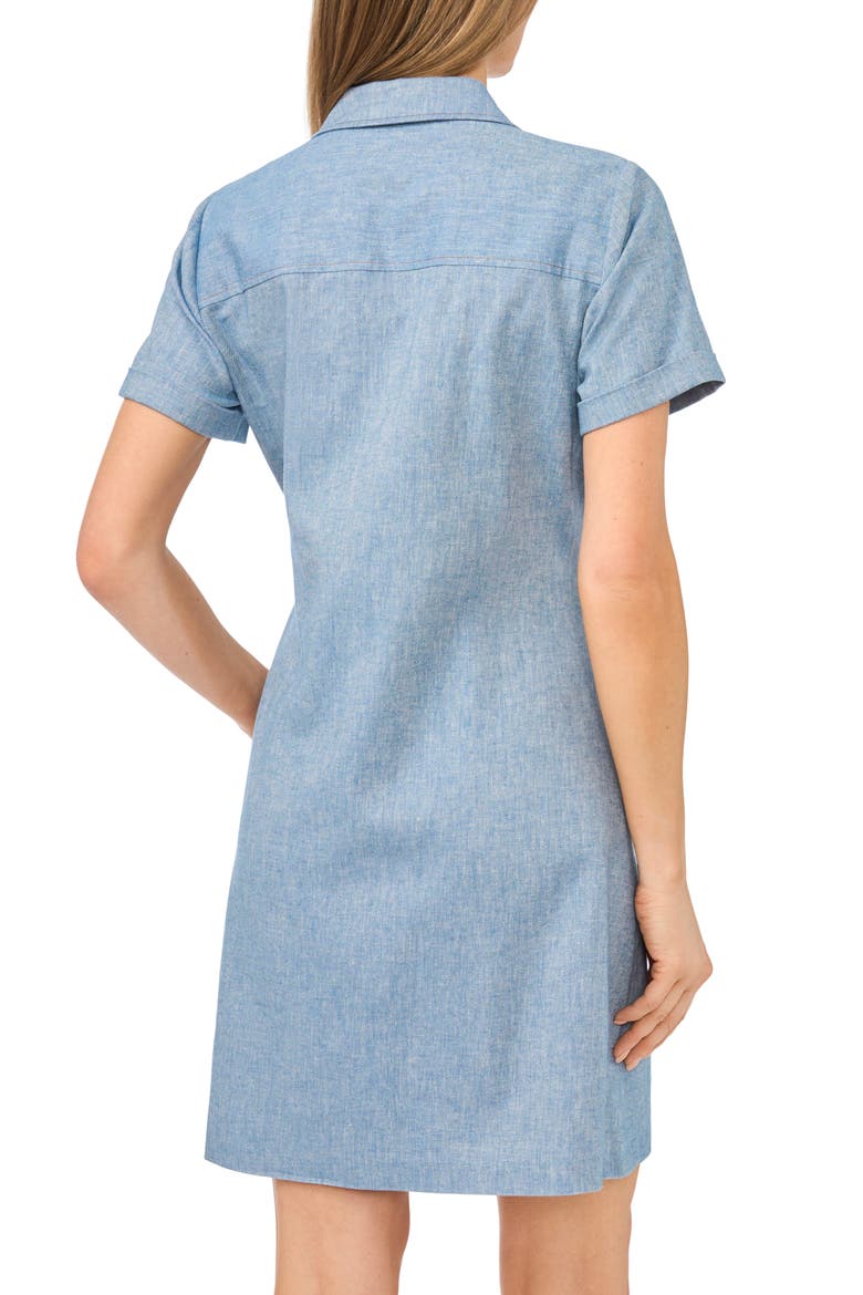 Chambray Cotton & Linen Blend Shirtdress, Alternate, color, MEDIUM CHAMBRAY