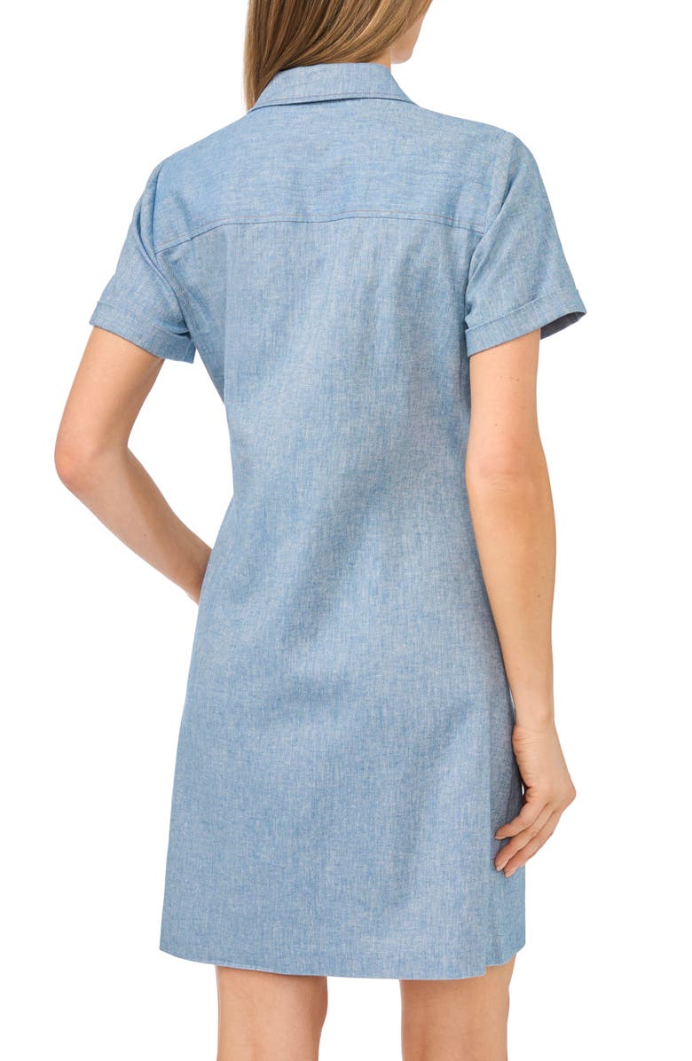 Halogen<sup>®</sup> Chambray Cotton & Linen Blend Shirtdress, Alternate, color,
