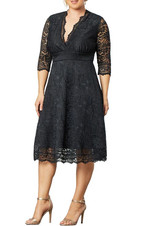 Mademoiselle Lace A-Line Dress (Plus Size)