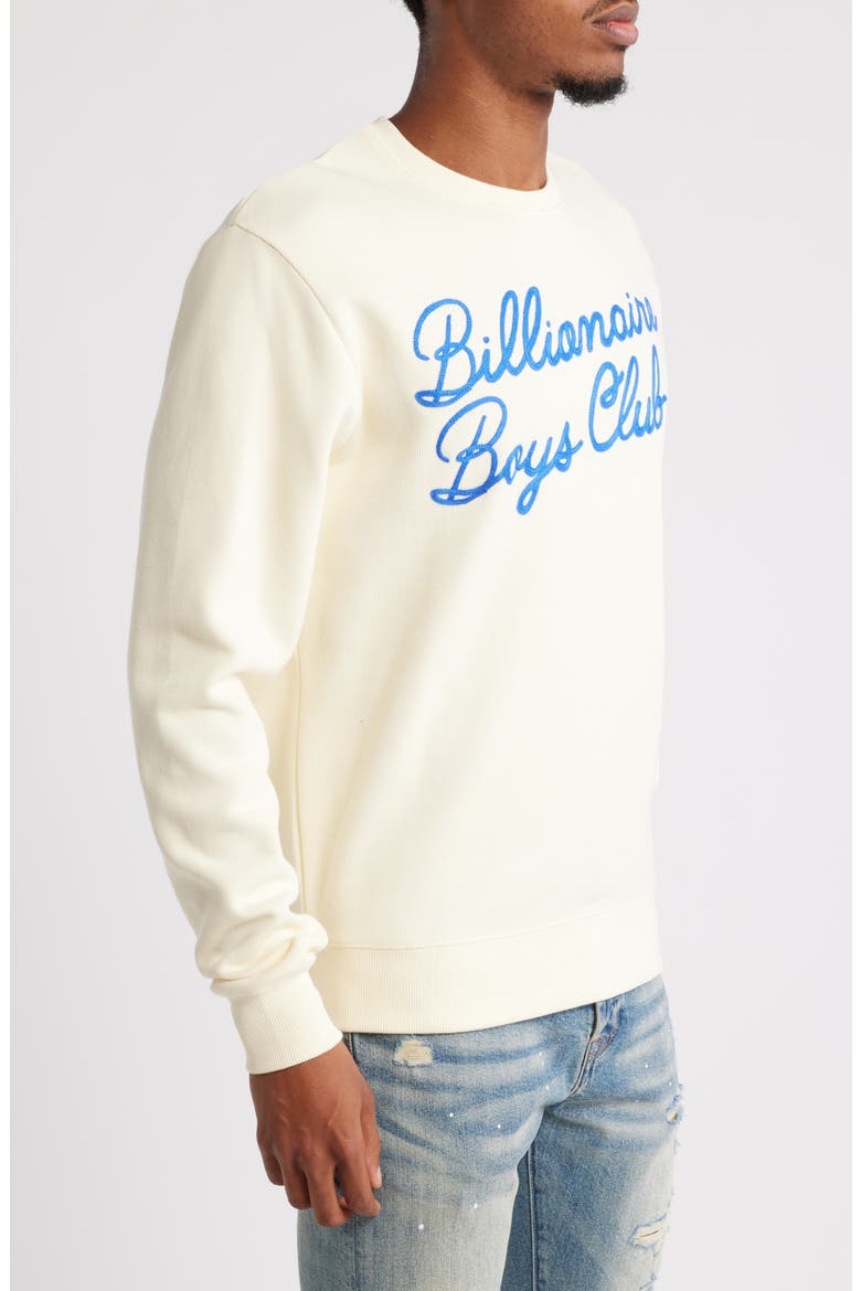 Signature Embroidered Cotton Graphic Sweatshirt, Alternate, color, WINTER WHITE