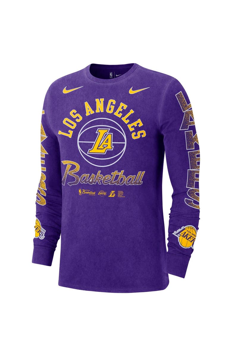 Nike Men's Nike Purple Los Angeles Lakers Courtside Retro Elevated Long Sleeve T-Shirt, Alternate, color, Purple