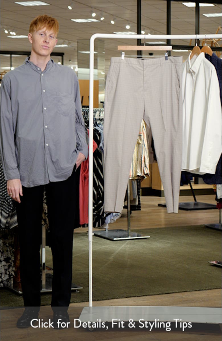 Weekday Warrior Check Flat Front Stretch Cotton Pants, sales video thumbnail