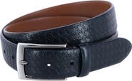 Trafalgar Watson Houndstooth Embossed 35mm Leather Belt