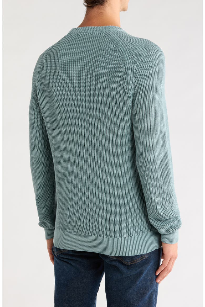 Shaker Stitch Cotton Crewneck Sweater, Alternate, color, FADED RIVER