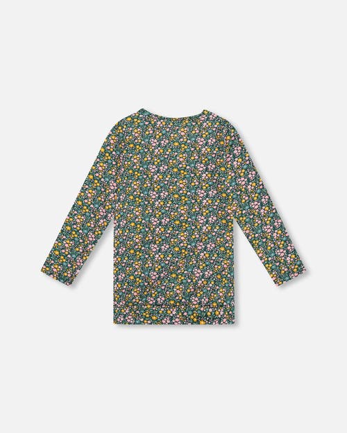 Deux Par Deux Jersey Tunic With Floral In Multi